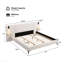 Lit tapissier Chic Boucle avec lumières et tablettes intégrées, blanc, très grand-242062653-242062643