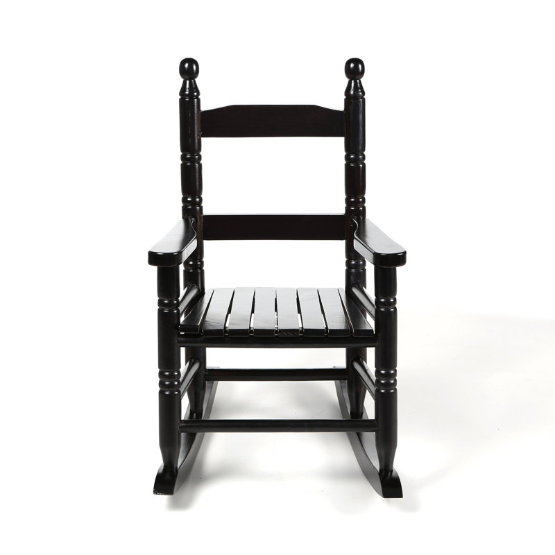 Chaise berçante pour enfant à lattes Baheejah, Espresso