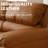 Mid-Century  Faux Leather Sofa Couch with Deep Cushions and Solid Wood Frame for Living Room-1524290005