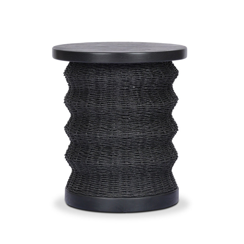Brailey Solid Wood End Table, Black Stained Sungkai