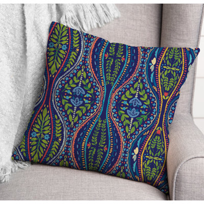 Floral Outdoor Reversible Throw Pillow