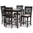 Estephanie 5-Pc Counter Height Dining Set in Sand Fabric Upholstered, 42.5'' H X 18.7'' W X 20.5'' D-1509009695