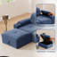Canapé modulaire moderne en forme de L, canapé Cloud de 105 pouces, dossier réglable, tissu en coton confortable à 4 places avec repose-pieds mobile-403761068