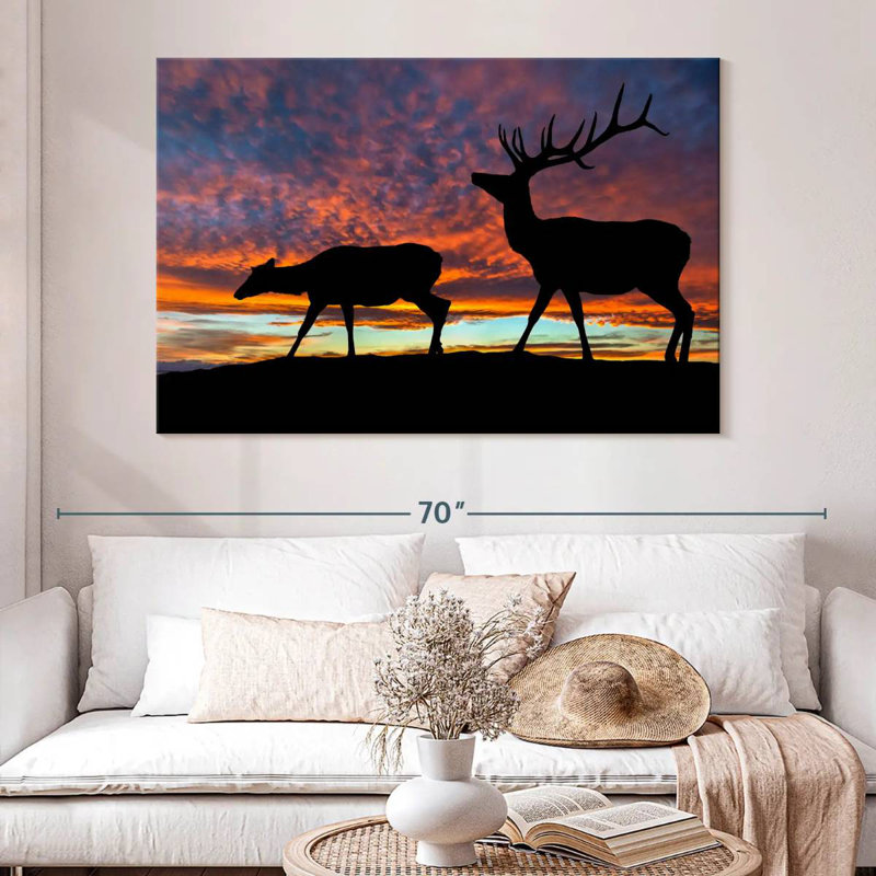 Silhouette de wapiti Brampt, H 34 po x l 51 po