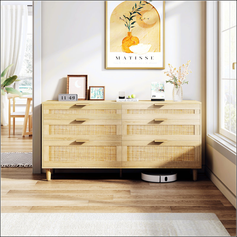 Commode 59 "en rotin avec tiroirs