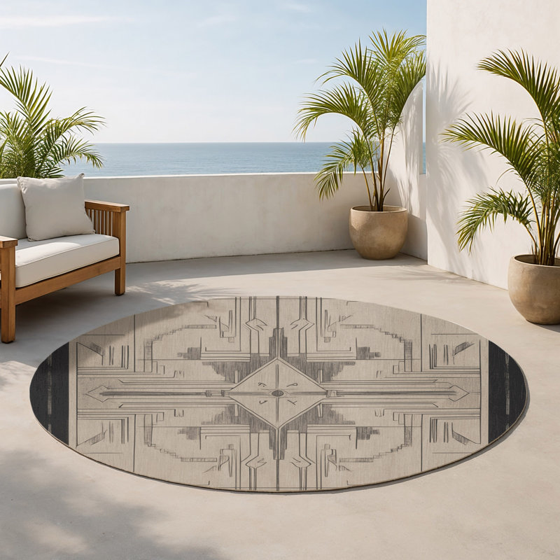 Tapis intérieur et extérieur Noble Crest, Rond 5 pi