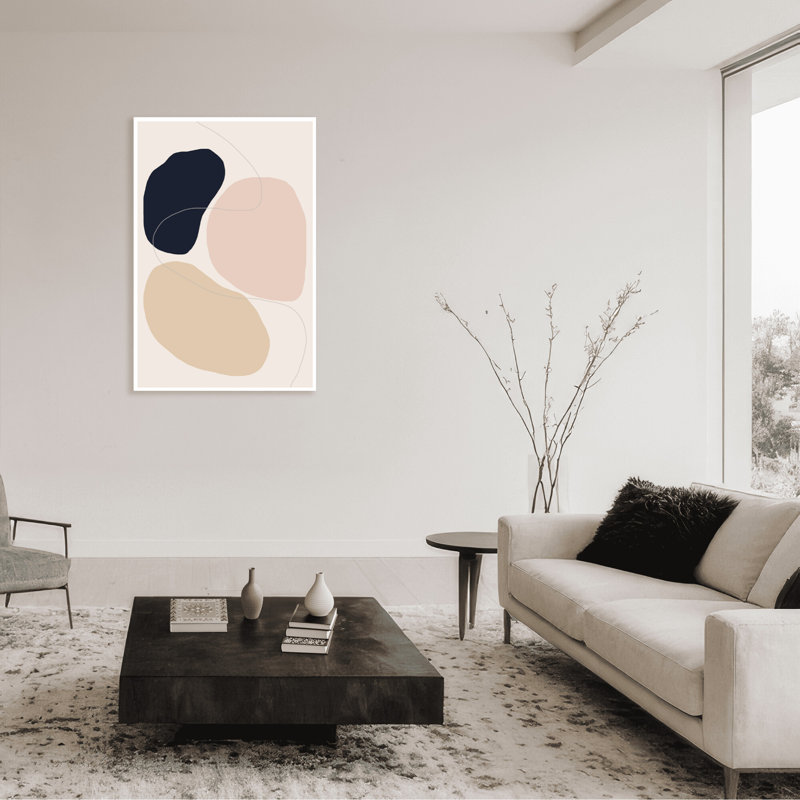 Abstract Composition by The Miuus Studio - Picture Frame Painting on Paper, 36" H x 24" W x 1.5" D, Wrapped Canvas