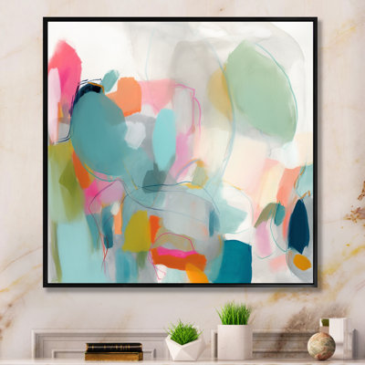 «Pink Blue Minimalims Fludity IV - Abstract Minimalisme, art mural sur toile