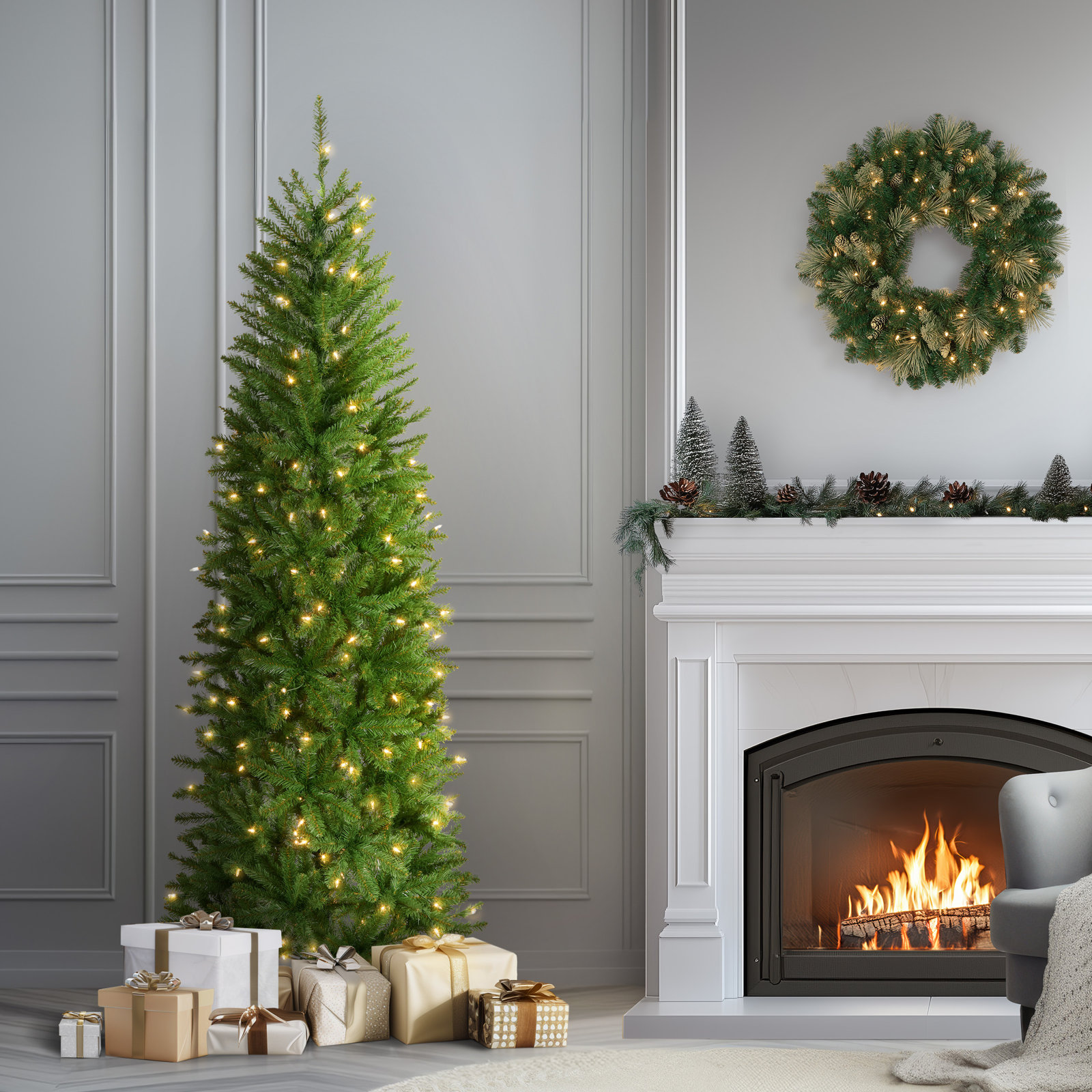 Levit Kingswood 16' Pre-Lit Fir Christmas Tree, 6.5'