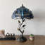 Lampe de table Haydee avec libellules en verre et fer de couleur bleue et ampoules DEL incluses H 24 po x l 14 po