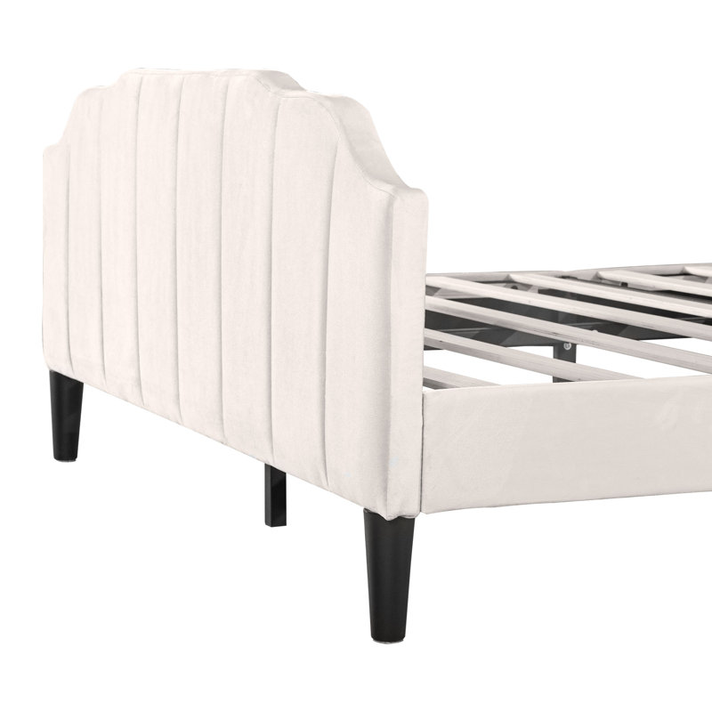 Beabrun Upholstered Bed, Beige