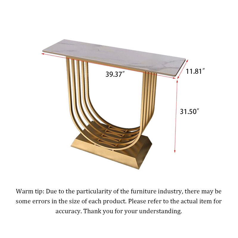 Table d'appoint Glam, H 31,5 po x l 39,37 po x P 11,8 po