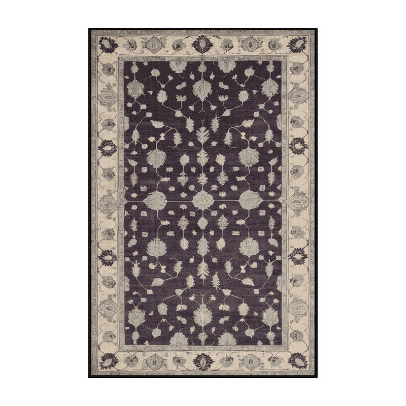 Tapis noir surteint lavable à la machine, Rectangle 7 pi x 9 pi