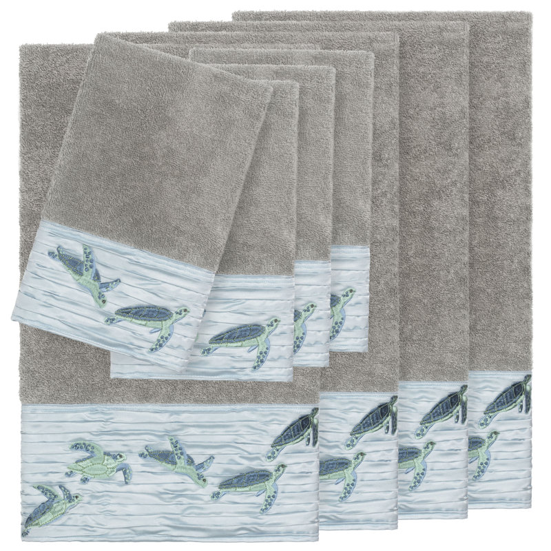 Mia 8 Piece Turkish Cotton Towel Set, Dark Gray