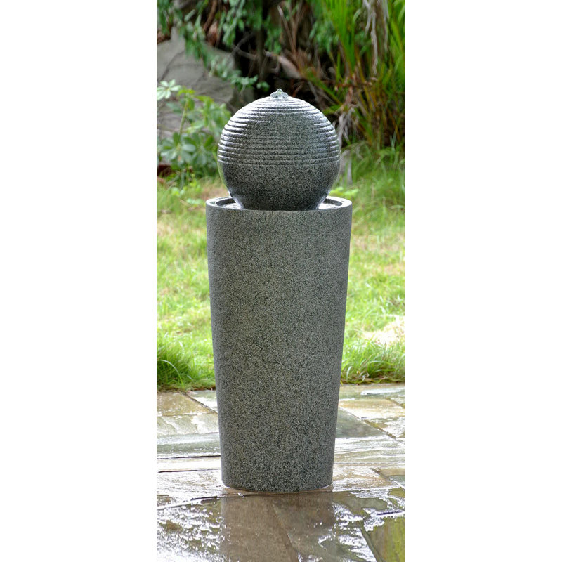 Outdoor Column Fountain with Lights