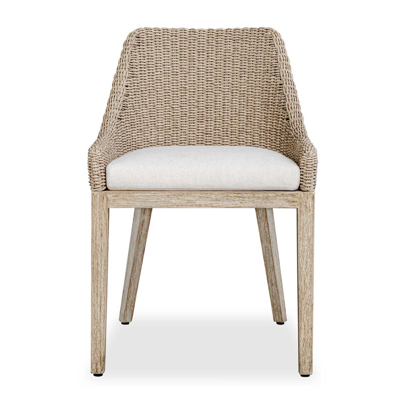 Chaise de salle à manger d'extérieur en osier Amey