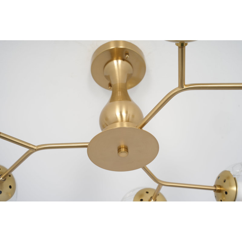 Lustre moderne 29,9 "en or 6 lumières, ampoules E26 incluses, 6