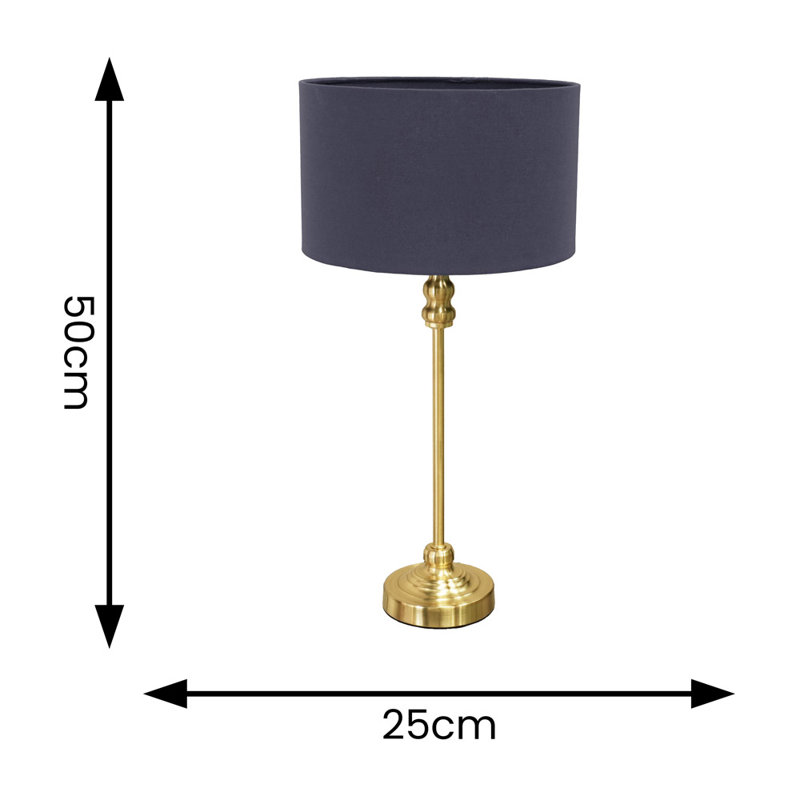 Reselva Metal Table Lamp, Gold Base/Navy Blue Shade