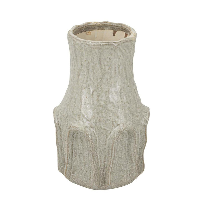 12" Sage And Gray Round Ceramic Table Vase