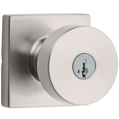 Pismo Keyed Door Knob with Square Rosette and Smartkey