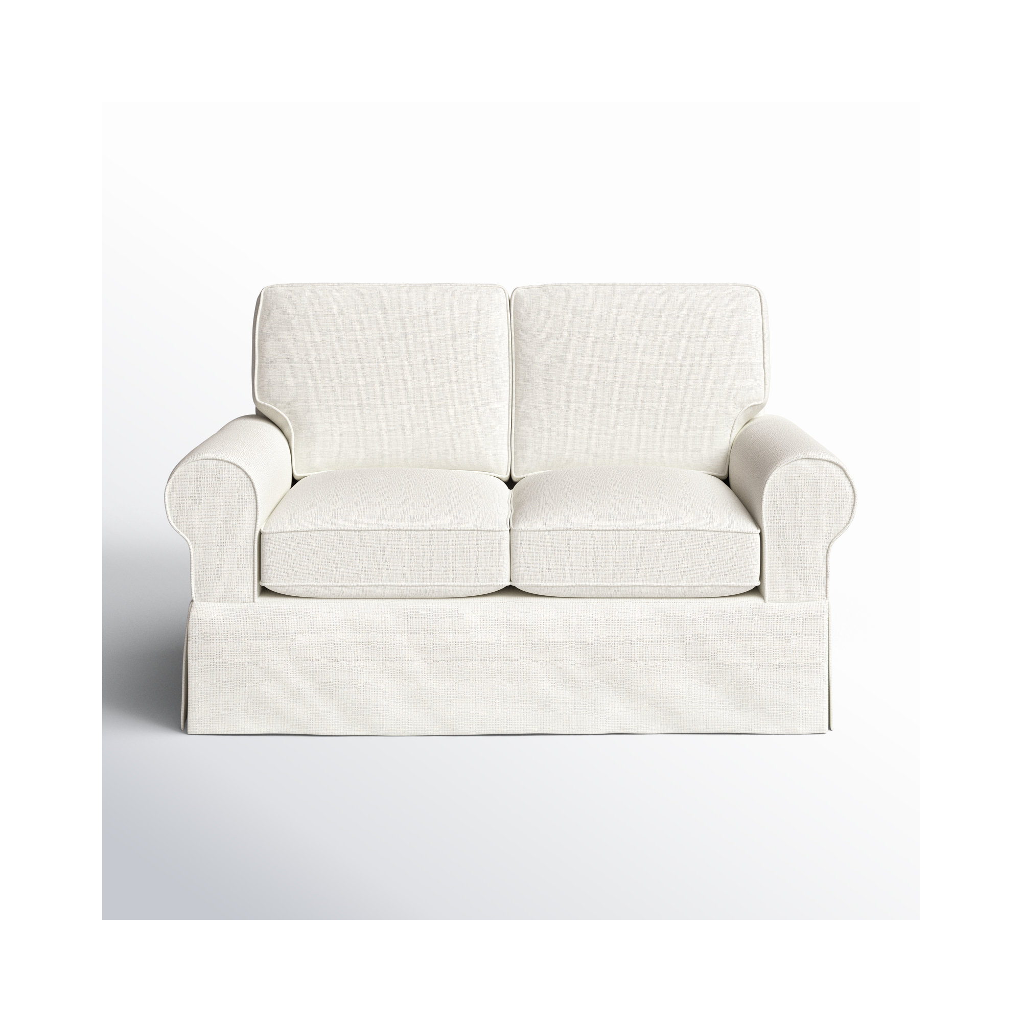 Porter 62'' Slipcovered Loveseat, Drusky Moonglow Sustain® Basketweave