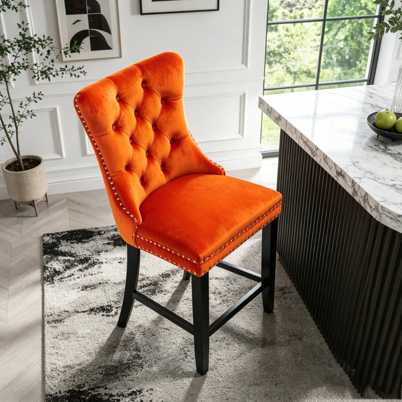 Chaise moderne en bois massif, Orange