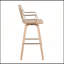 Tabouret de bar pivotant à hauteur fixe avec bois blanchi et cuivre antique pour cuisines et bars de ferme