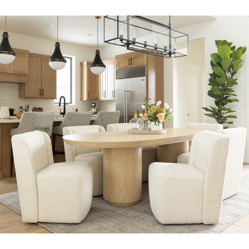 Cromwell 108" Dining Table  Raw Oak Wood Finish, Modern Design