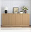 Buffet spacieux en bois avec 4 portes et tablettes, parfait pour le rangement organisé dans les salons et les couloirs
