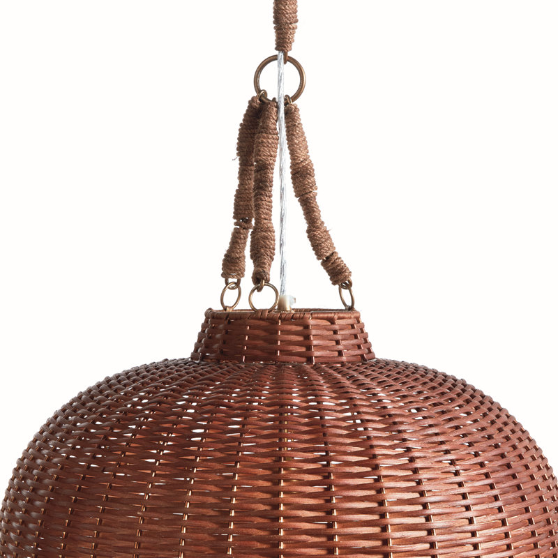 Luminaire suspendu en rotin tissé à la main Bledion Campanile, H 91,5 po x l 22 po x P 22 po
