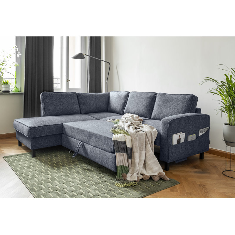 Molly Corner Sofa Bed, Navy Blue, Left Hand Facing