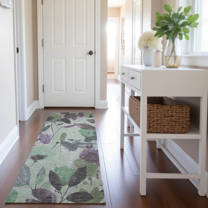 Premium Machine Washable Harjo AMF1549 Floral Rug, Runner 2'3" x 7'6"