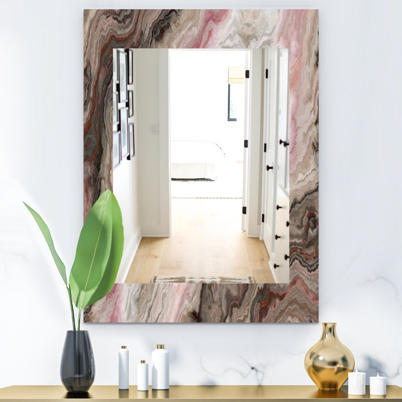 Miroir de salle de bain Geode, miroir décoratif Mid-Century en marbre - Geode marbré, H 24 po x l 32 po