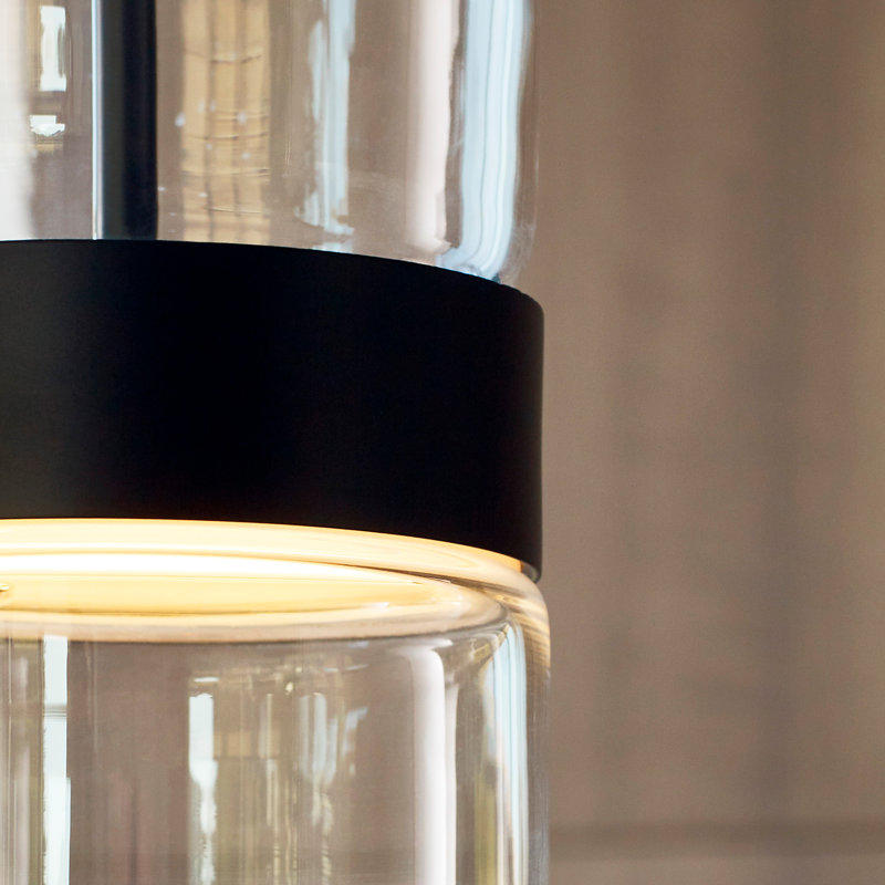 Manette 4 - Light LED Pendant, Clear, Black