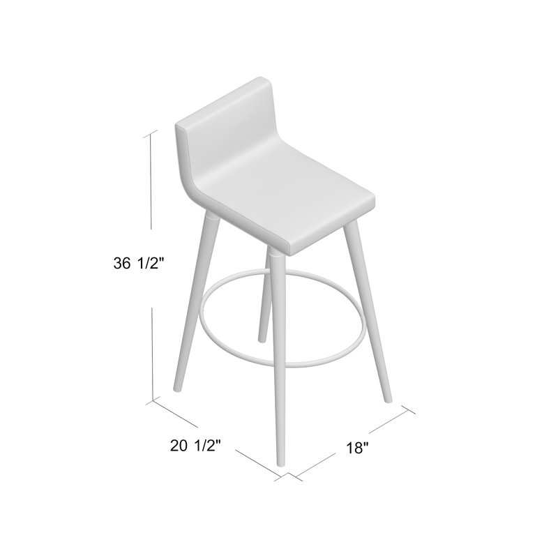 Tabouret de comptoir et de bar Gladwell, Argent, Barre