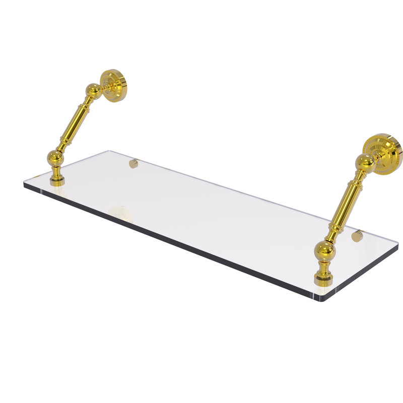 Tablette flottante Marchmont, Laiton poli, H 7,3 po x l 24 po x P 8 po