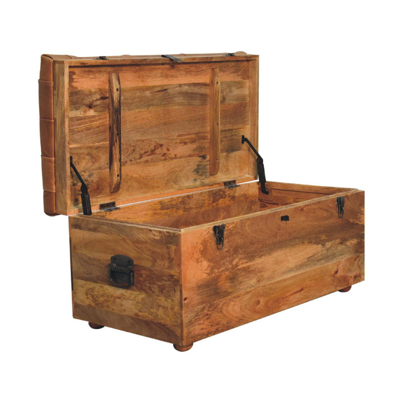 Coffre à couvertures en bois massif Haania, Chêne