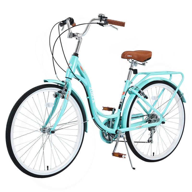 7 vitesses, cadre en acier, plusieurs couleurs pour dames, vélo de 24 pouces