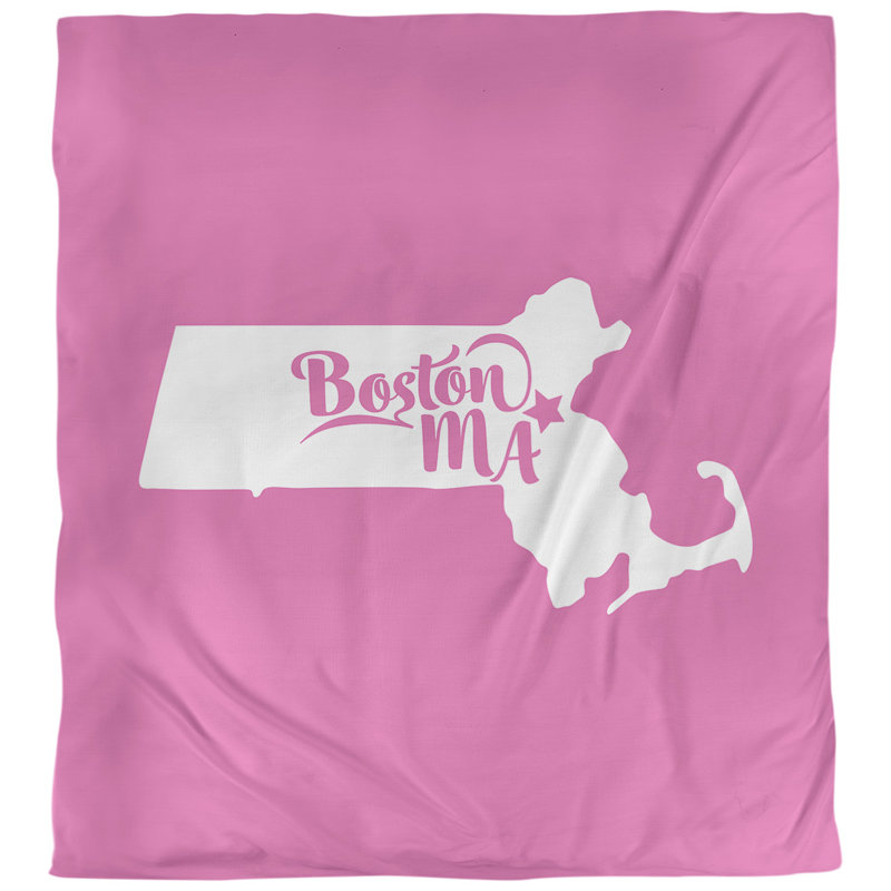 Ensemble de housse de couette boston massachusetts, Housse de couette pour très grand lit, Rose, Microfibre