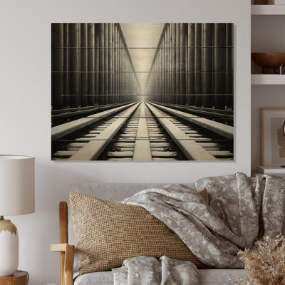 Train Minimalist Traces I sur bois