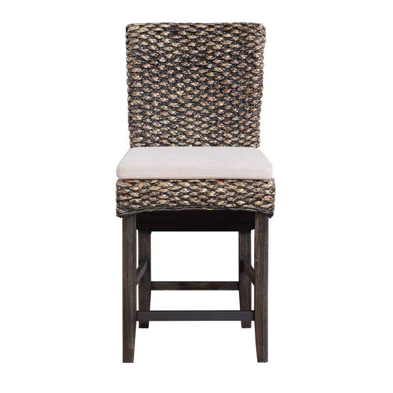 Encinal Upholstered Counter Stool with Solid Wood Frame, Brown