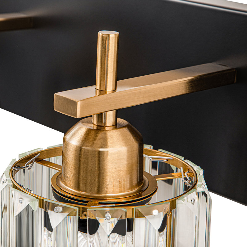 Éclairage pour meuble-lavabo à intensité variable Corless, 2, Noir mat / Or