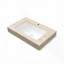 Comptoir en pierre frittée de 76 cm (30 pouces) à motif travertin beige Roma, avec lavabo encastré en céramique et trou pré-percé pour robinetterie standard.-134796041