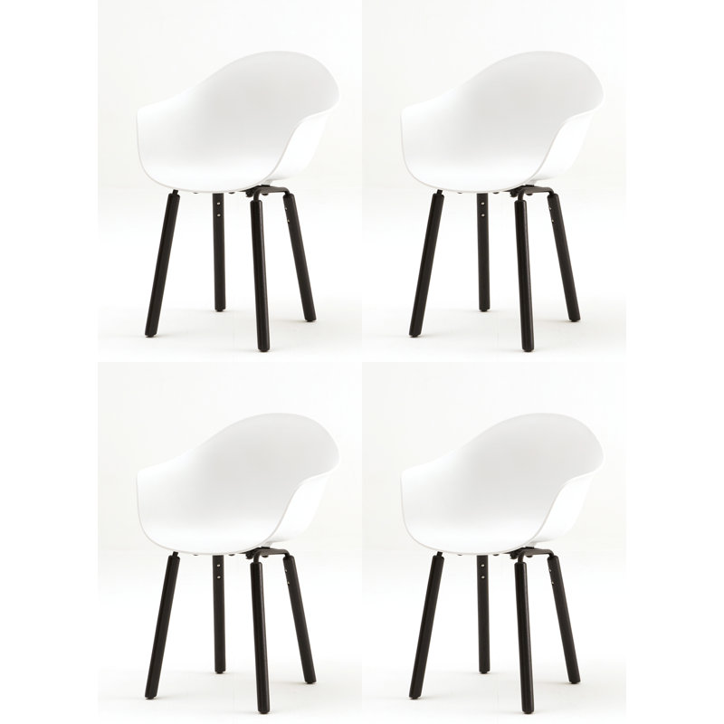Fauteuil TA (ensemble de 4), Blanc / noir