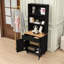 Bibliothèque Farmhouse H 62 po x l 23 po avec tablettes réglables, pieds gourde rétro-1813831794