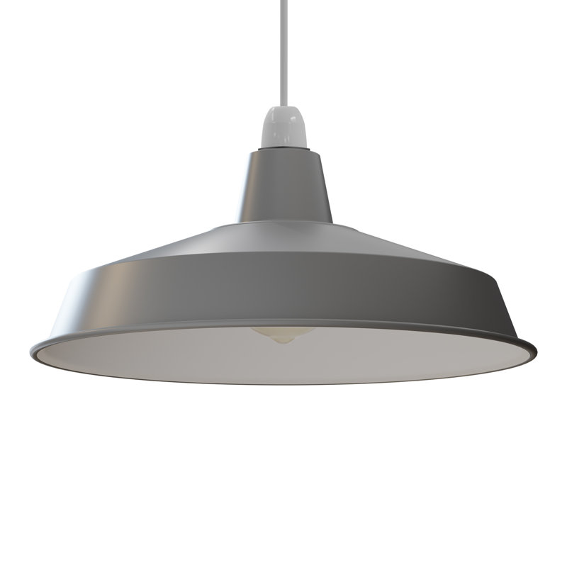 18.7cm H Metal Dome Lamp Shade, Grey