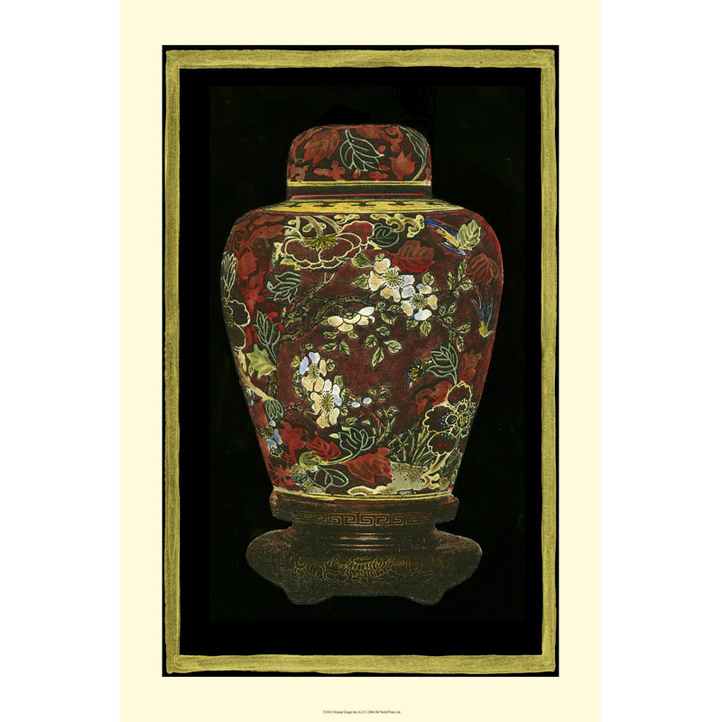 Printed Oriental Ginger Jar II by Vision Studio - Wrapped Canvas Painting, 91cm H x 61cm W x 3.8cm D