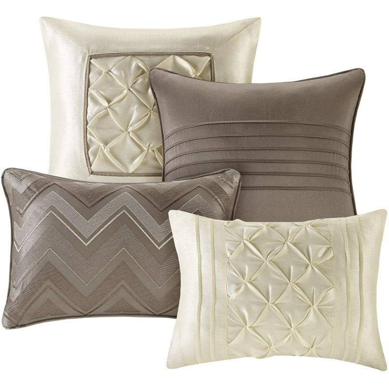 Ensemble d'édredon en microfibre 24 pièces Taupe