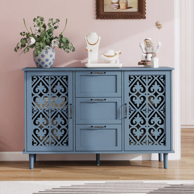 Storage Cabinet, 2 Door Cabinet With 3 Drawer