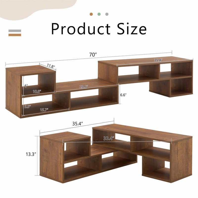 Versatile Cube TV Stand with Open Storage and Adjustable Length for Multiple Spaces